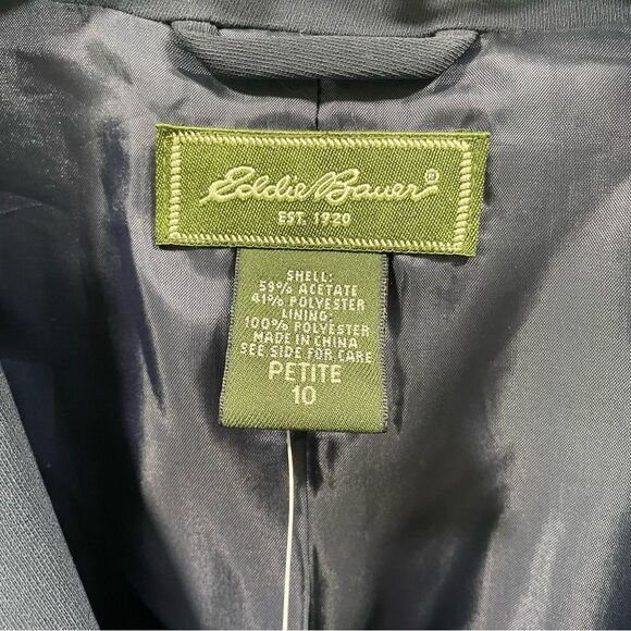 NWOT Eddie Bauer Navy Blazer Size 10P - Picture 8 of 13